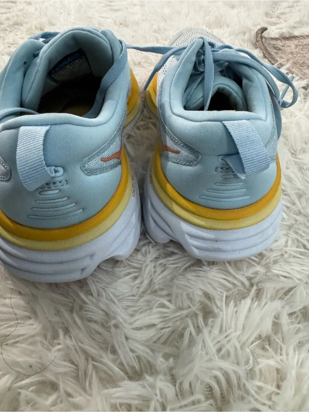 Hoka Women's Light Blue, Yellow & Coral Running Shoes size 9.5B - Picture 6 of 8